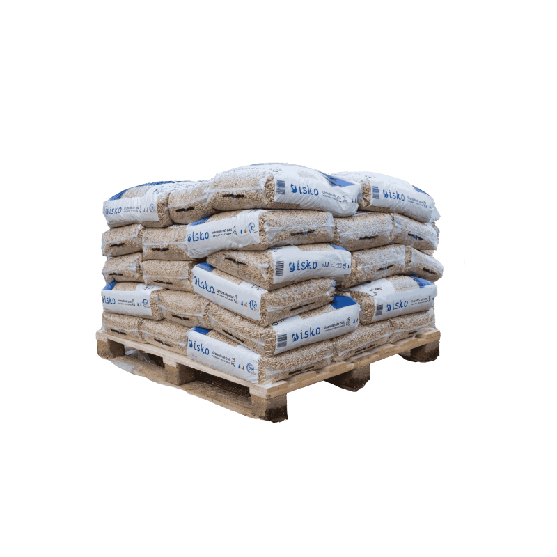 demi-palette-de-granules-de-bois-isko-33-sacs.png Demi-palette de Granulés de bois de bois ISKO - 35 sacs – Qualité premium, haut rendement énergétique – Image 1