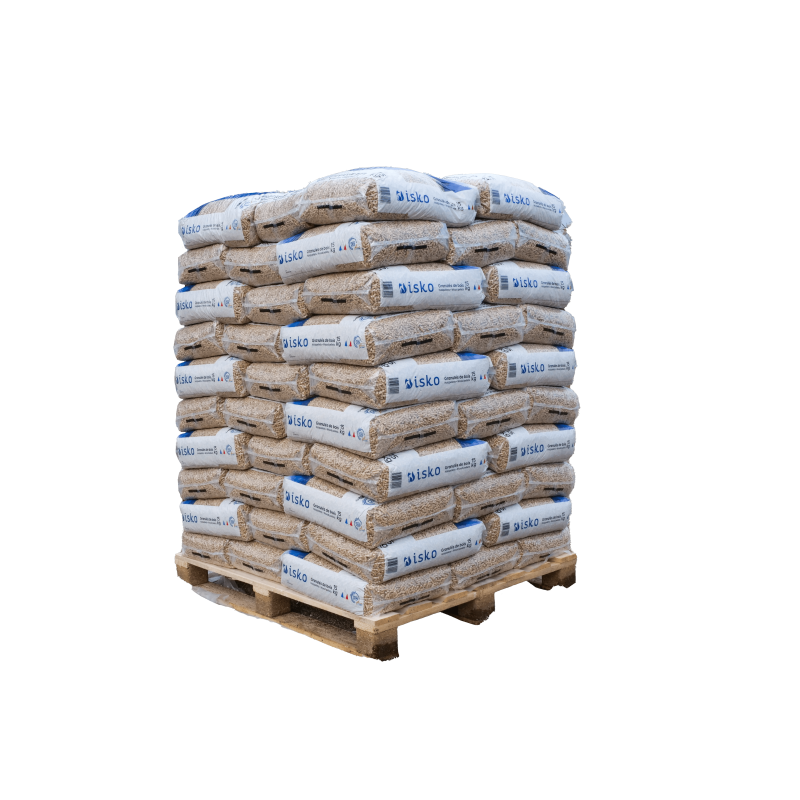 granules-de-bois-isko-sacs-15kg-pellets.png Granulés de bois de bois ISKO - Palette de 70 sacs 1050kg – Qualité premium, haut rendement énergétique – Image 1